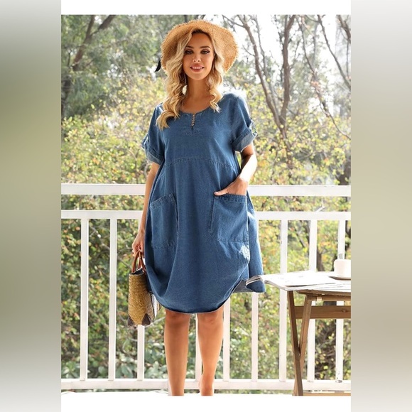 Amazon Blue Denim Tunic Dress - Picture 12 of 16